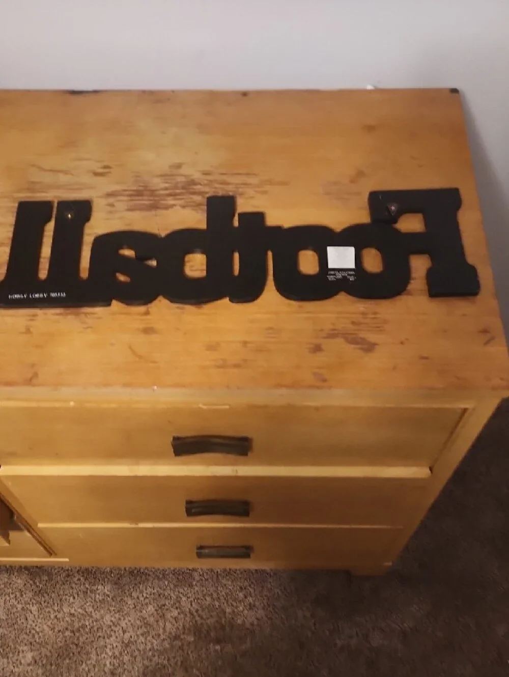 Hobby Lobby Black 'Football' Wooden Word Sign